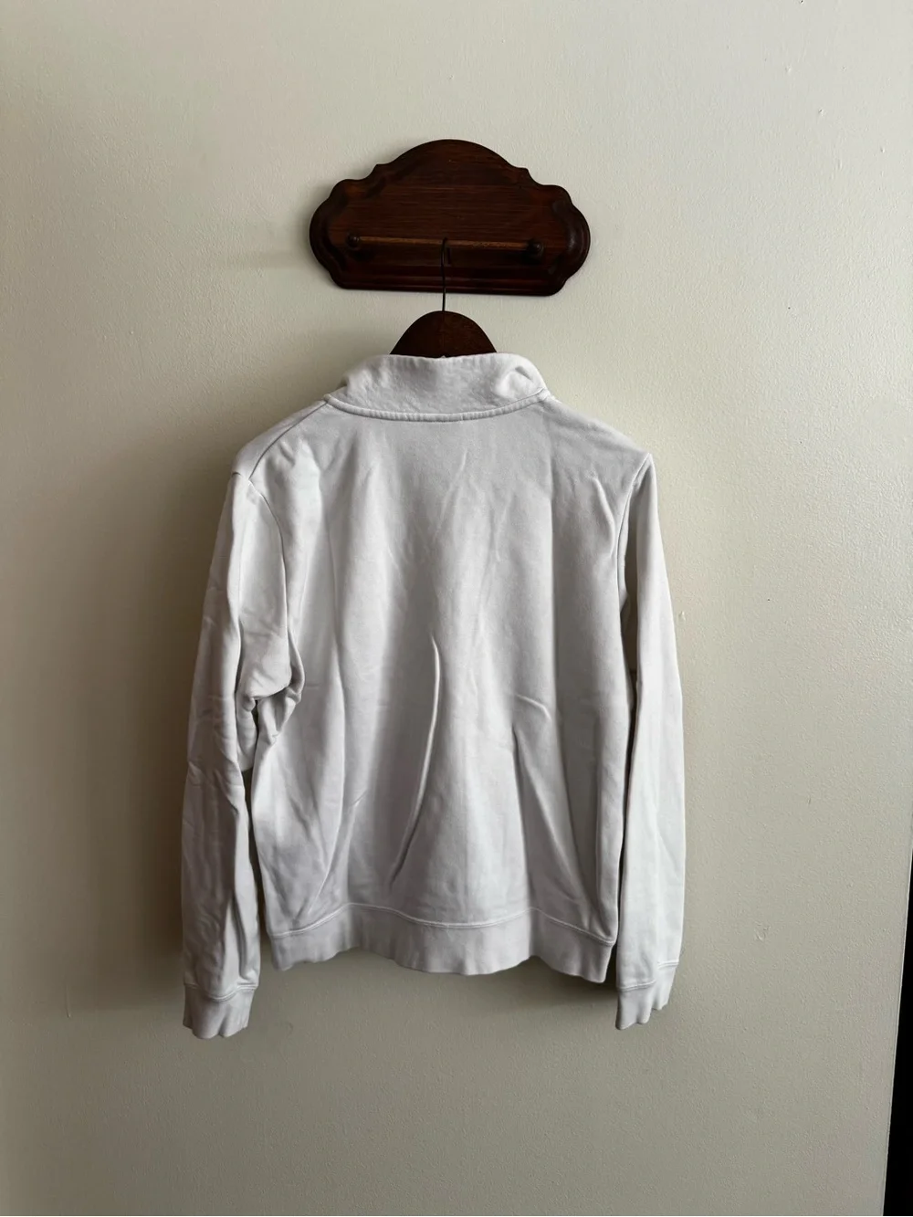 Nike White Half-Zip Sweatshirt with Black Logo